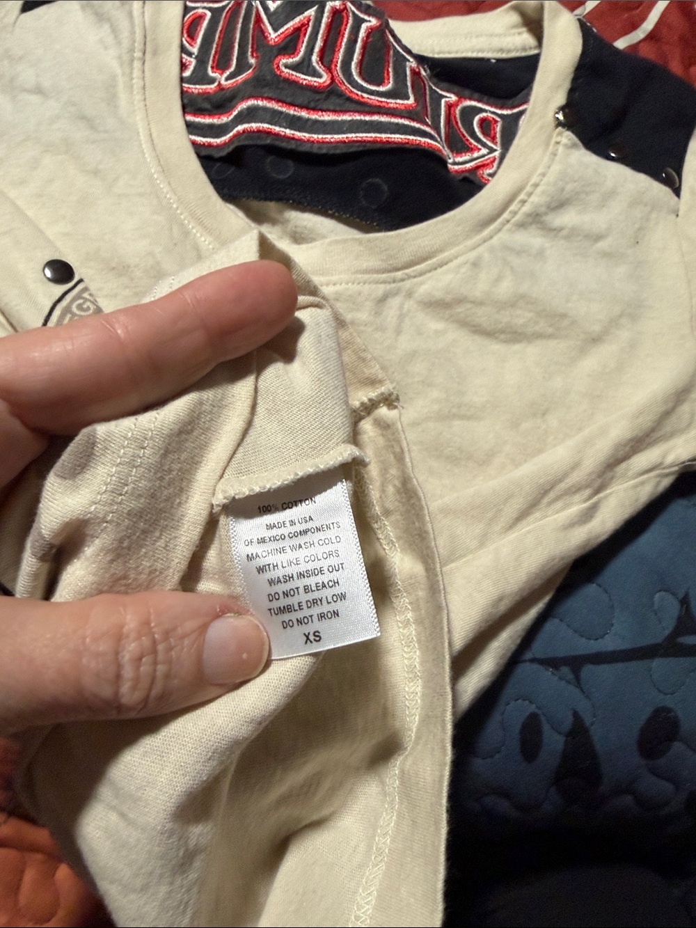 Triumph Cream Thunderbird Graphic Tee with Black and Red Details xs - Picture 4 of 4